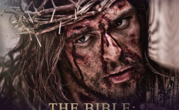 Promotional image for The Bible: Son of God by Lightworkers, featuring a dramatic depiction of Jesus with a crown of thorns.