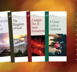 Christian brochures on faith, salvation, and spiritual growth with categories for biblical studies and holidays.