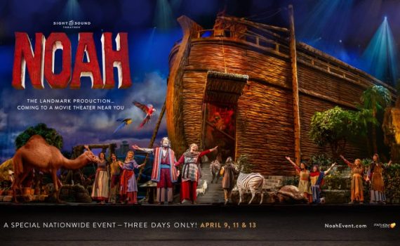 Sight & Sound's Noah stage production with ark and animals, special event April 9, 11 & 13.